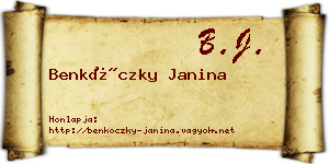 Benkóczky Janina névjegykártya